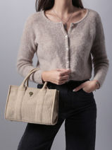 Sac Port paule Velours Polyester Le voyage en panier Marron velours AHP242-vue-porte