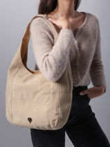 Sac Port paule Velours Polyester Le voyage en panier Marron velours AHP243-vue-porte