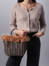 Cabas Doudou Le voyage en panier Marron doudou S-vue-porte