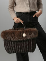 Cabas Doudou Le voyage en panier Marron doudou L-vue-porte