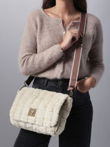 Sac Bandoulire Quadri Le voyage en panier Beige quadri AHP270-vue-porte