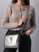 Sac Bandoulire Doudoune Le voyage en panier Argent doudoune AHP231-vue-porte