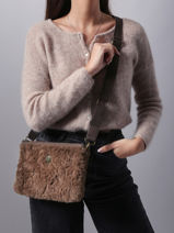Sac Bandoulire Doudou Polyester Le voyage en panier Marron doudou AHP253-vue-porte