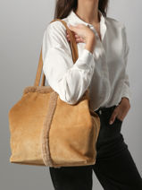 Sac Port paule Cabas Cuir Vanessa bruno Beige cabas 10V40873-vue-porte