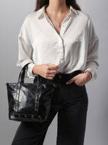 Sac Port Main Cabas Cuir Cuir Vanessa bruno Noir cabas cuir 82V40435-vue-porte