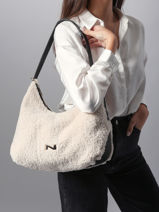Schoudertas Carrie Winter Shearling En Leder Nathan baume Beige vogue S-vue-porte