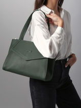 Sac Port� �paule Madeleine Cuir Nathan baume Vert candy 8-vue-porte