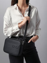 Sac Bandouli�re N City Louvain Cuir Nathan baume Noir n city 7-vue-porte