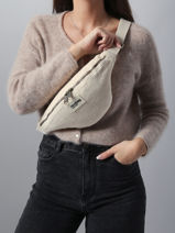 Heuptasje Hindbag Beige velours V-vue-porte