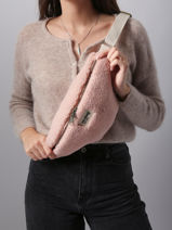 Sac Banane Hindbag Rose teddy TE-vue-porte