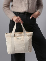 Sac Port� Main Velours Velours C�tel� Hindbag Beige velours V-vue-porte