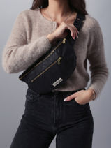 Le Sac Banane Orsel Waxed Rivedroite Noir waxed ORSELWAX-vue-porte