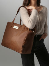 Le Sac Port paule A4 Clestins Waxed Rivedroite Marron waxed CELESWAX-vue-porte