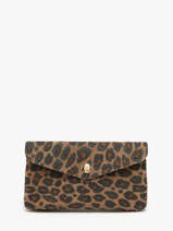 Porte-monnaie Leopard Cuir Milano Marron velvet leopardo VL23113