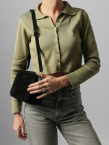 Cross Body Tas Velvet Miniprix Zwart velvet F7511-vue-porte