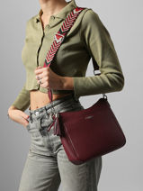 Cross Body Tas Grained Flora & co Violet grained F8575-vue-porte