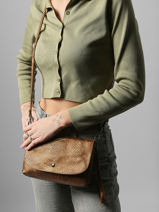 Cross Body Tas Snake Miniprix Bruin snake 19645-vue-porte