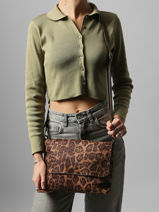 Sac Bandouli�re Leopard Miniprix Beige leopard L-vue-porte