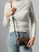 Sac Bandoulire Evissa Lopard Valentino Marron evissa VBS9009A-vue-porte