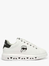 Sneakers Kapri Kite En Cuir Karl lagerfeld Blanc women KL64525