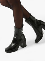 Bottines � Talon En Cuir Mjus Noir women P96212-vue-porte