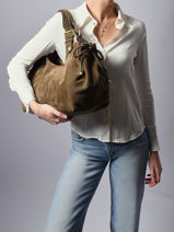 Sac Port paule Chiara Cuir De Vachette Gerard darel Vert chiara DCS84407-vue-porte