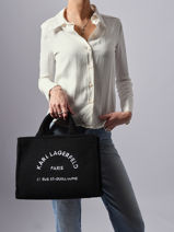 Sac Cabas Rue St Guillaume Shearling Karl lagerfeld Beige rsg A4W50013-vue-porte