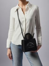 Mini Sac Cabas Rue St Guillaume Shearling Karl lagerfeld Noir rsg A4W50016-vue-porte