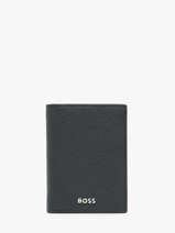 Porte-cartes Porte-monnaie Cuir Hugo boss Bleu grained HLG416N