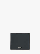 Portefeuille Porte-monnaie Cuir Hugo boss Bleu grained HLM416N