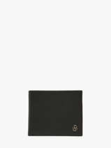 Portefeuille Porte-monnaie Cuir Hugo boss Noir saffiano HLM526A