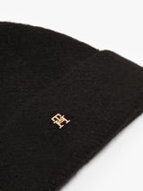 Bonnet Tommy hilfiger Noir th pom pom  AW17817-vue-porte