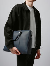 Porte Documents (main) Et Bandouli�re Arthur & aston Bleu nelson 2-vue-porte