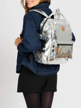 Sac  Dos 1 Compartiment + Pc 13" Cabaia Argent lucky star STA-vue-porte