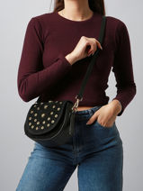 Sac Bandoulire Velvet Studs Milano Noir velvet studs VS25093-vue-porte