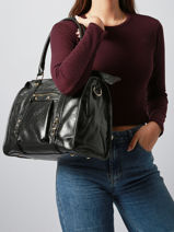 Sac Port� �paule A4 Miniprix Noir sangle 5B-vue-porte