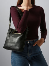 Cross Body Tas Heritage Leder Biba Zwart heritage CAP3L-vue-porte