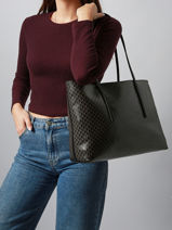 Sac Port� �paule Coated Emblem Polyester Recycl� Calvin klein jeans Beige coated emblem 4F3266G-vue-porte