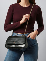 Sac Bandoulire Croc Embossed Mono Calvin klein jeans Noir croc embossed mono 4F3284G-vue-porte
