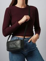 Cross Body Tas Bold Monogram Calvin klein jeans Bruin bold monogram 4F3220G-vue-porte