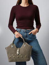 Sac  Main Velvet Studs Milano Marron velvet studs VS25092-vue-porte