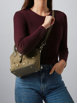 Sac Port� Main Velvet Studs Milano Marron velvet studs VS25091-vue-porte