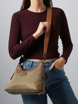 Sac Bandoulire Jamie Nylon Ted lapidus Beige jamie DU43504-vue-porte