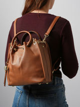 Sac  Dos Ted lapidus Marron gretel TLAU8932-vue-porte