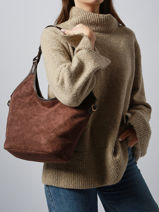 Sac Port� �paule Velvet Soft Miniprix Marron velvet soft 27591-vue-porte
