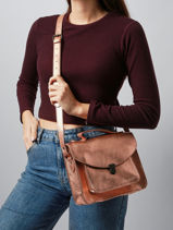 Cross Body Tas Vintage Leder Paul marius Roze vintage GEORGE-vue-porte