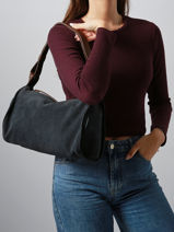 Sac Port� �paule Leather Cuir Biba Bleu leather BEV2L-vue-porte