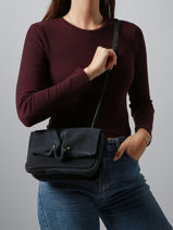 Sac Bandoulire Leather Cuir Biba Bleu leather HAZ1L-vue-porte