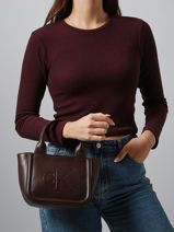 Sac Port Main Bold Monogram Calvin klein jeans Marron bold monogram 4F3219G-vue-porte