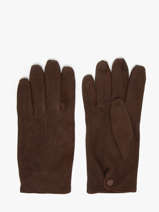 Gants Homme En Cuir Daim Avec Doublure En Soie Omega Marron men gloves S